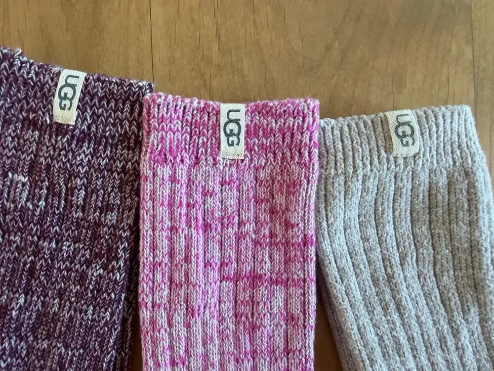 UGG Women's Rib Knit Slouchy 3 Pack Crew Socks New